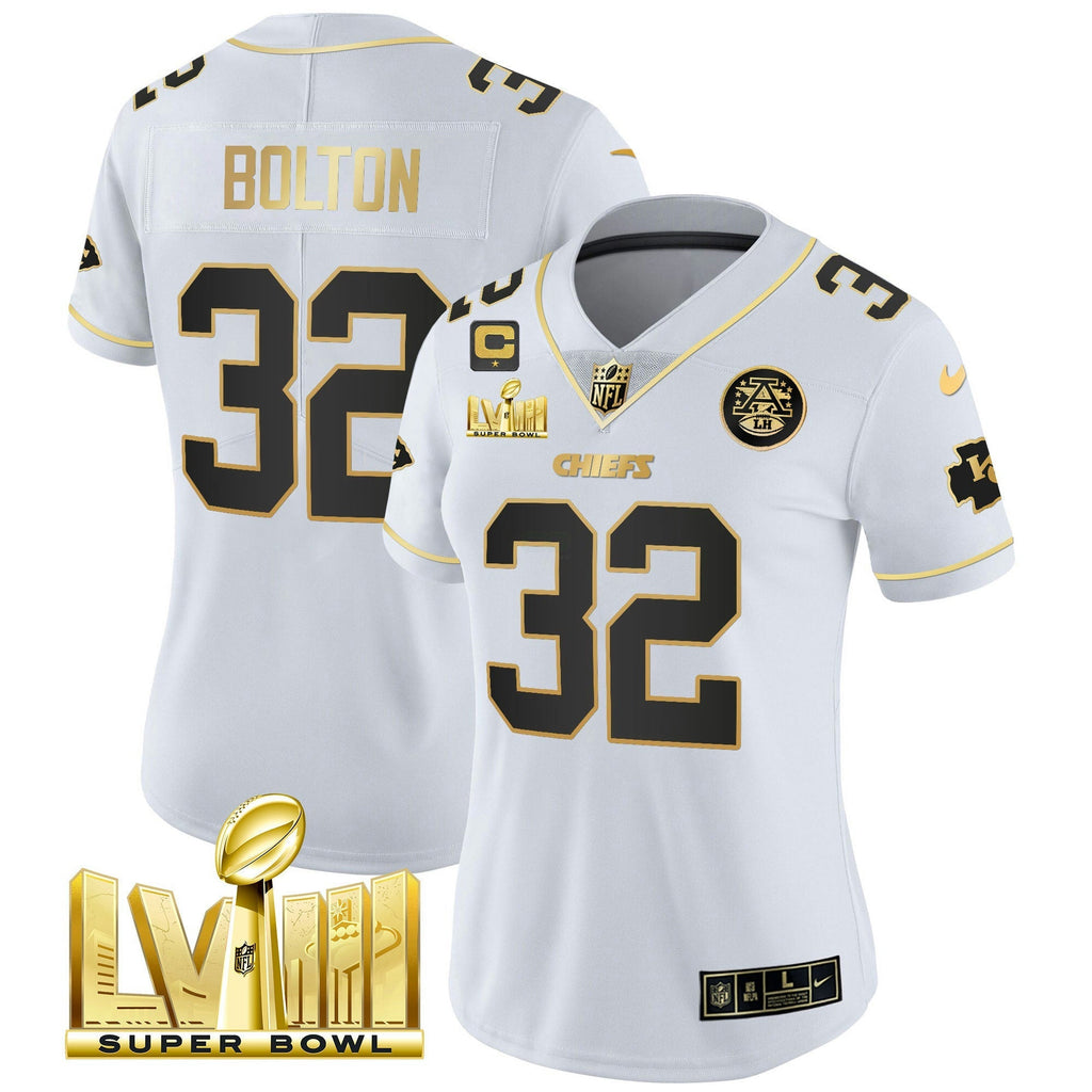 NFL Women’s Super Bowl LVIII Gold Patch Vapor Jersey V4