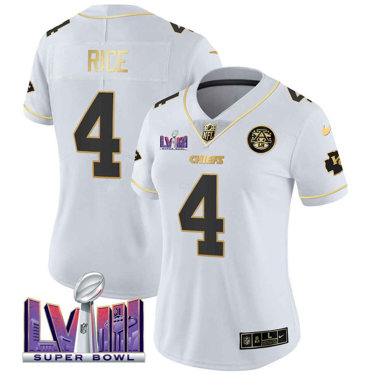 NFL Women’s Super Bowl LVIII Patch Vapor Jersey V4