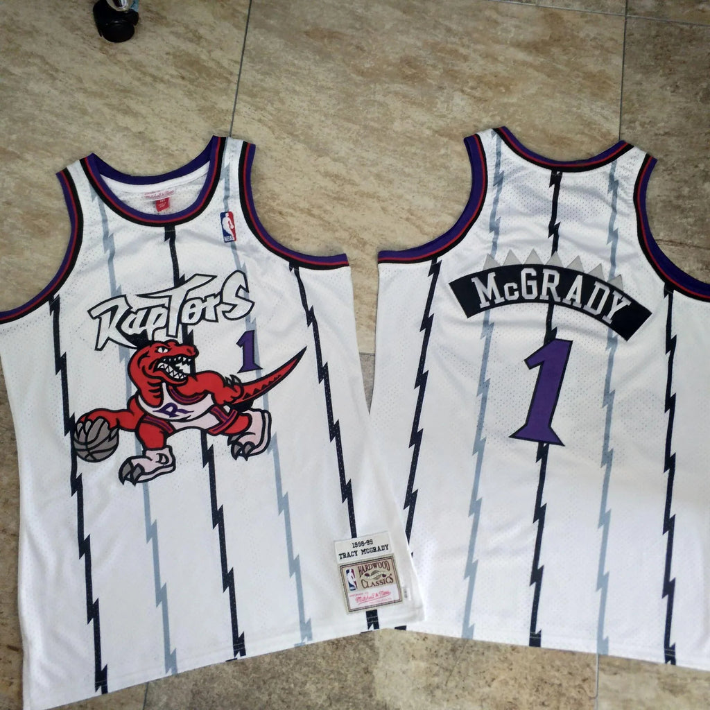Jersey Authentic Toronto Raptors Mitchell & Ness Hardwood Classics White 1998-99